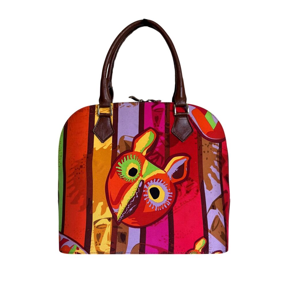 Pineda Covalin Multi-Colored Top Handle Handbag Tote Triibal-Inspired Authentic